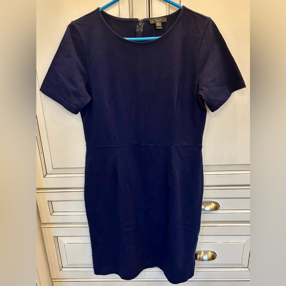 J.Crew navy Cotton  Sheath Dress Minimalist sz 10